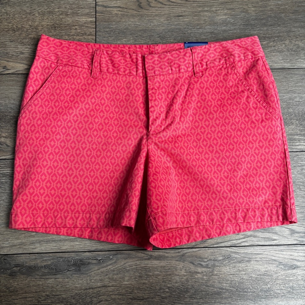 NWT Le Tigre Orange Pink Coral Cotton Chino Shorts Sz 14